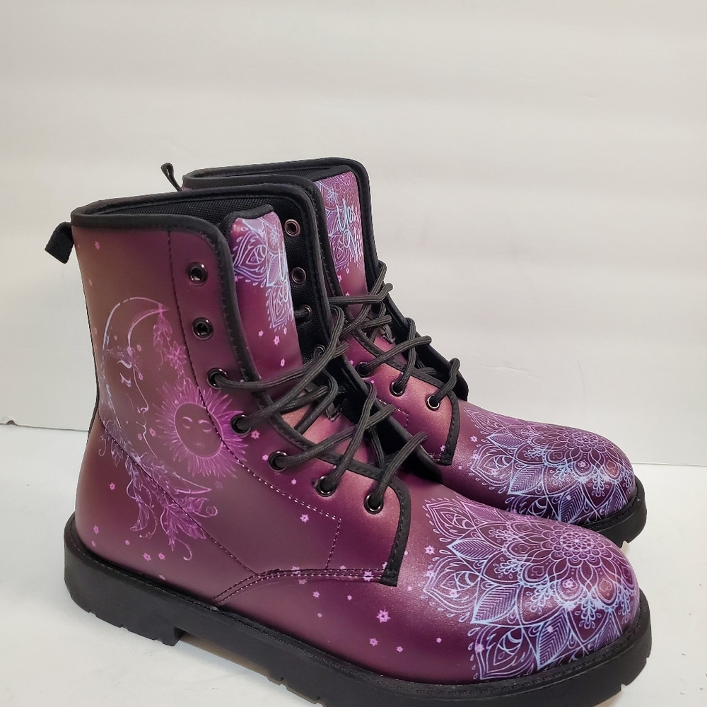 PURPLE SUN MOON HANDCRAFTED BOOTS